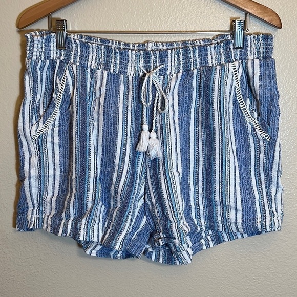 Briggs Striped Casual Linen Blend Shorts - Picture 1 of 13